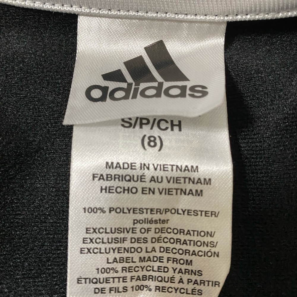 Adidas black Tricot zip up jacket size 8. Excellent condition - Picture 2 of 3